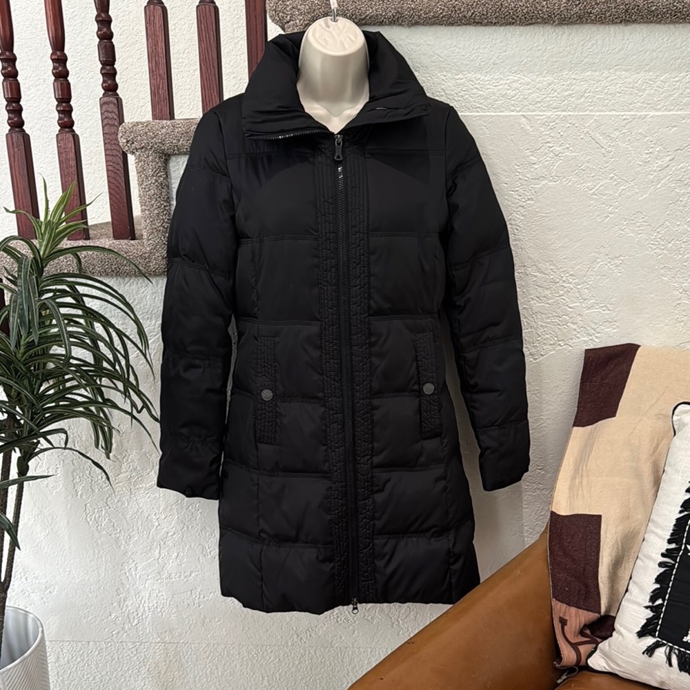 KENNETH COLE REACTION Women’s Black Puffer Midi Coat Size S EUC